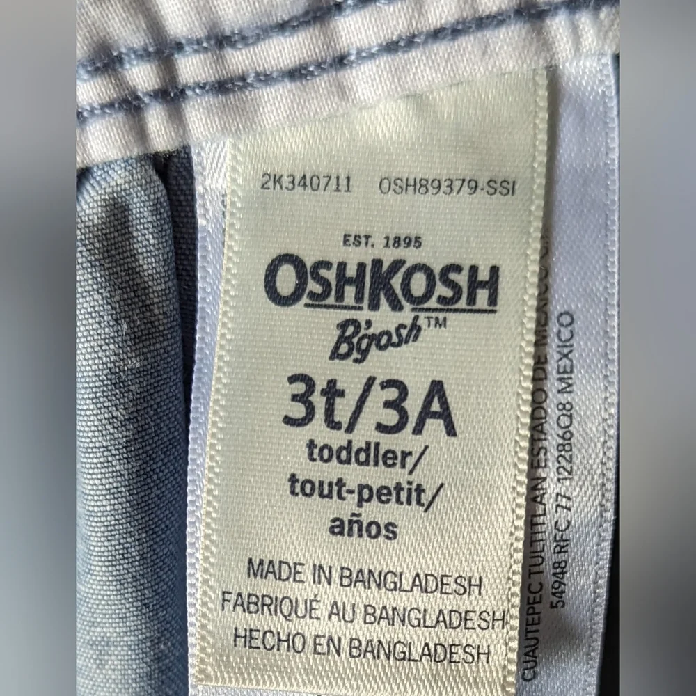 NWT OshKosh B'gosh Vestbak Overall Floral Denim Jumper Size 3T